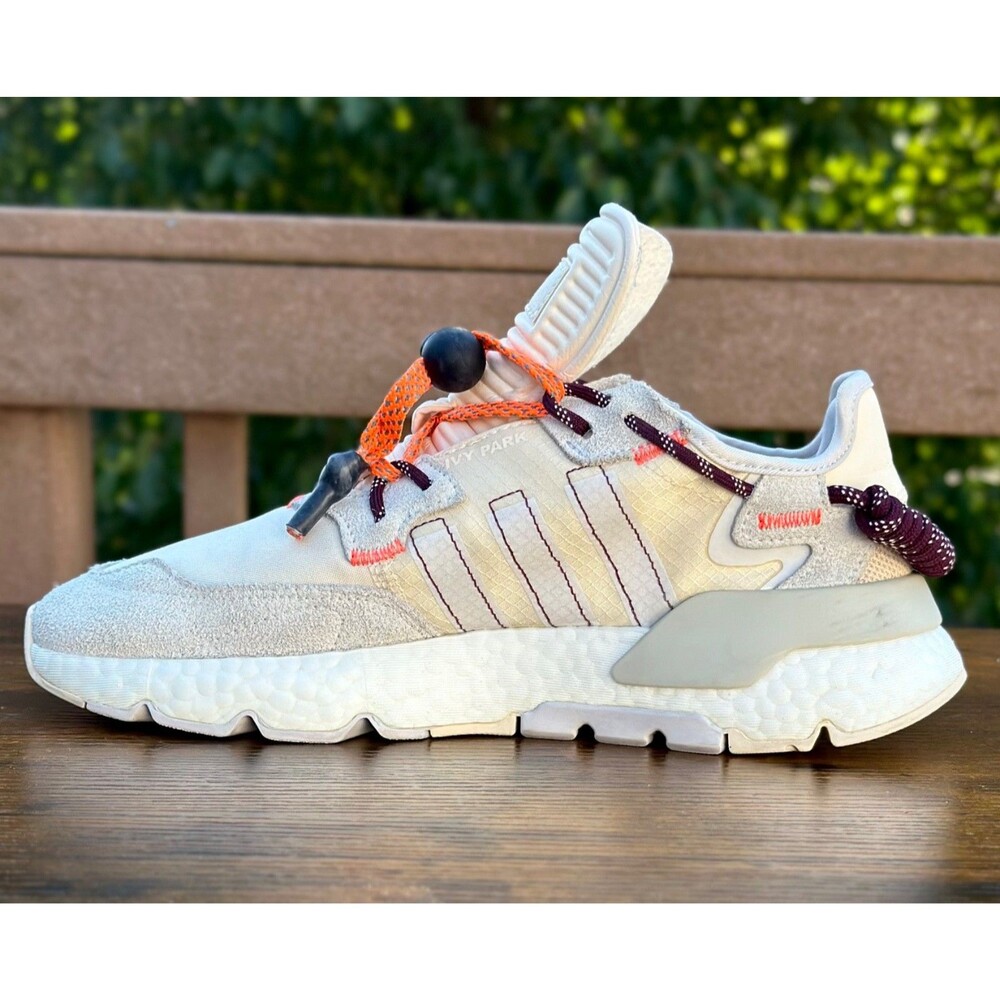 Ivy Park X Adidas Nite Jogger Boost FX3239 Beige Orange Trail Sneakers Mens 7.5 - Picture 4 of 16